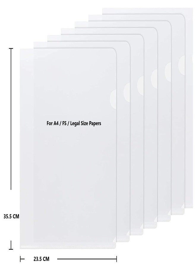 Shining Zon L-Type Transparent File Folder A4 FS(Legal) Size for Documents Certificates, School, Offices FC Size Paper Documents Holders Organizer (Pack of 10) - Image 2