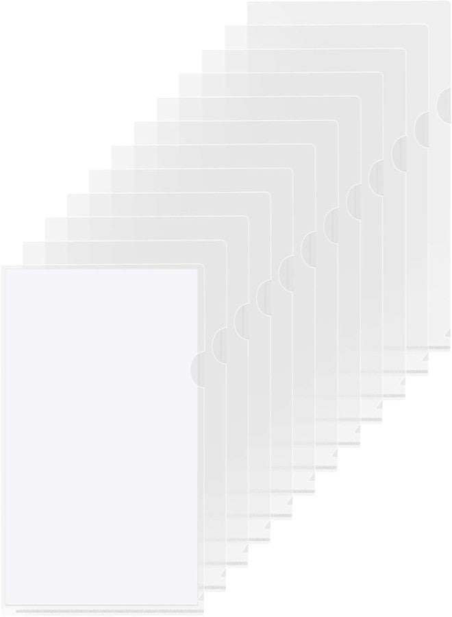 Shining Zon L-Type Transparent File Folder A4 FS(Legal) Size for Documents Certificates, School, Offices FC Size Paper Documents Holders Organizer (Pack of 10) - Image 1