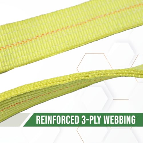 Boxer Tow Straps V Bridle 3” x 36” with J Hook, T-J Hook, Reinforced Webbing, Recovery V Strap, Rollback, Car Hauler, Towing – B/S 16,200lbs - Image 3