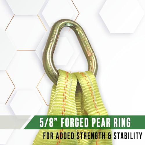 Boxer Tow Straps V Bridle 3” x 36” with J Hook, T-J Hook, Reinforced Webbing, Recovery V Strap, Rollback, Car Hauler, Towing – B/S 16,200lbs - Image 5