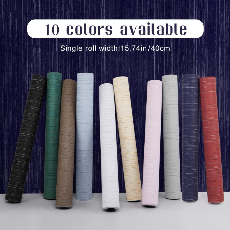 Qianglive Navy Blue Grasscloth Peel and Stick Wallpaper - 15.7"x120" Vintage Wallpaper Removable Waterproof for Room Walls, Cabinets, Furniture, Drawers, Desk - Image 2