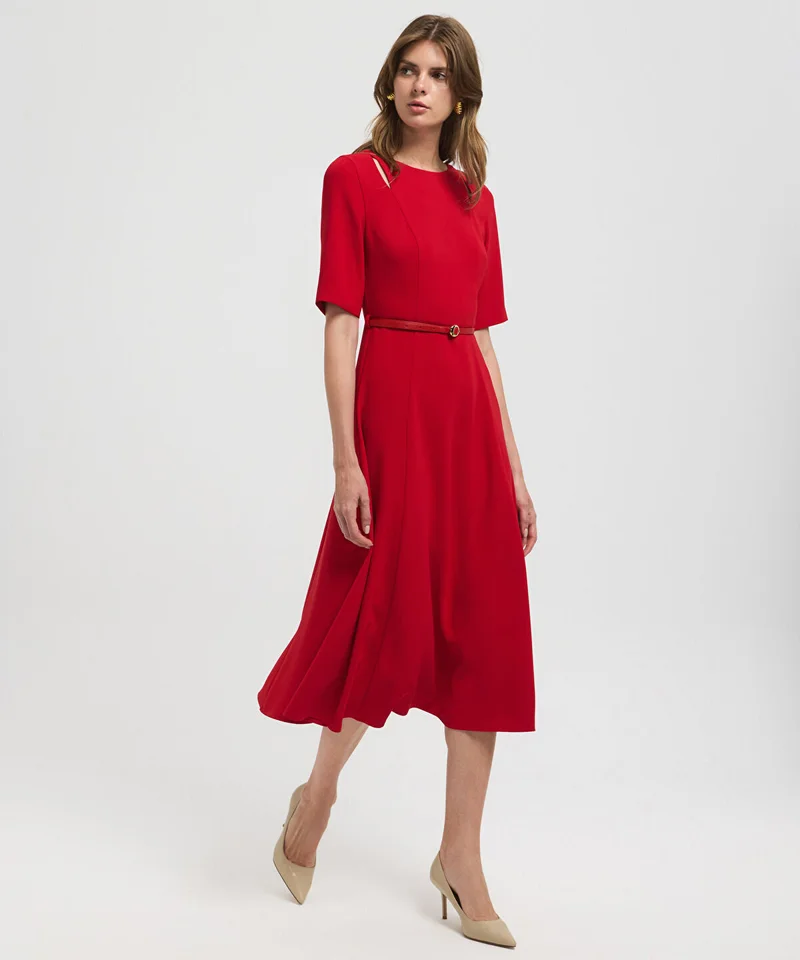 ابيكول Belted Cutout Dress