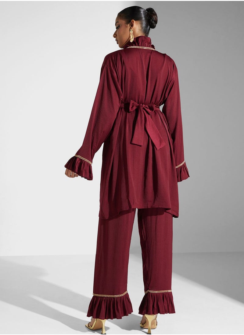 hayas closet Ruffle Detail Shirt & Pant Set  - Image 2