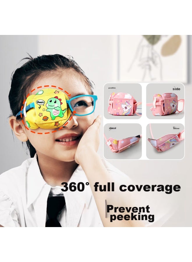 Moremerry Children's Eye Mask, Single-eye Vision Correction Trainer, Amblyopia Light-blocking Patch, Astronaut Desig - Image 2