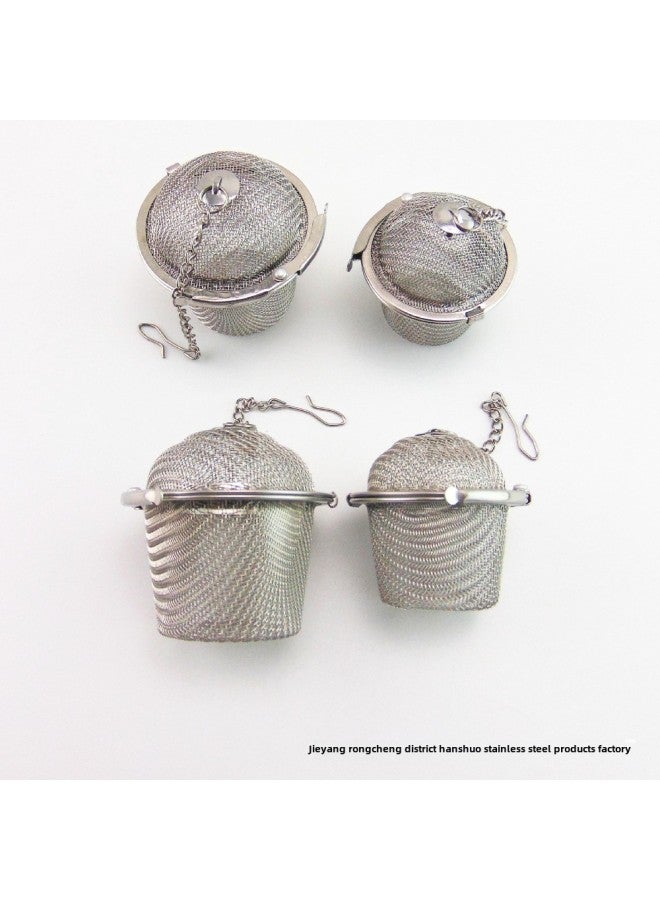 Stainless Steel Heart-shaped Tea Ball Strainer Five-star Tea Leach Bag Kitchen Utensils Infuser Clip-Color:Large Barrel - Image 1