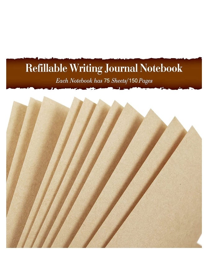 Vintage Leather Notebook, Retro Writing Journal Diary Pu Leather Cover, Leaf Pattern Spiral Blank String Daily Notepad, Art Sketchbook, Retro Pendants, Classic Embossed, Loose Leaf Orange - Image 5