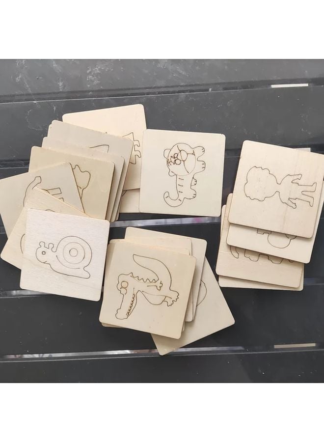 20 قطعة مجموعة ألواح الرسم الخشبية مع أقلام الألوان المائية لمشاريع الفن للأطفال - Image 1