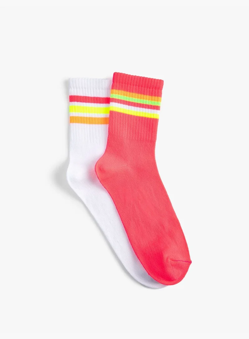 KOTON 2-Pack Socket Socks Set Multicolor
