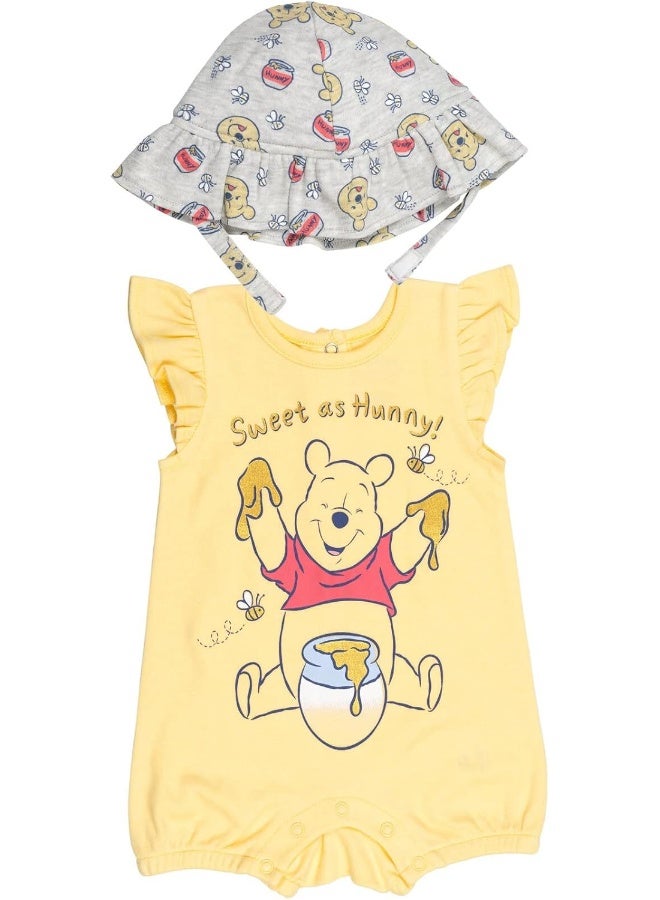 Disney Disney Winnie The Pooh Sleeveless Romper & Sunhat Set  - Image 1