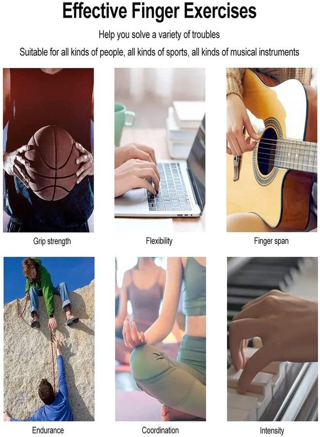 AG E-Com New Finger Grip Strengthener Hand forearm Exerciser Finger stretcher Trainer Hand Therapy Rock claiming Yoga band Guitar - Image 4