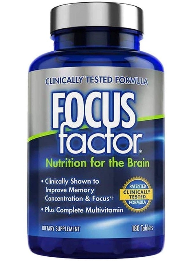 Focus Factor Brain Supplement Multivitamin Improve Memory and Clarity Boost Concentration Neuro Energy Learning Reasoning for Men and Women 180 Tablets - Image 4