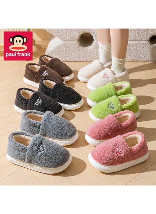 Paul Frank Cotton Slippers For Women, Autumn And Winter Outdoor Wear, Men's Heel-covered Warm Home Thick Cotton Shoes, Postpartum Maternity Slippers 1002 - Image 2