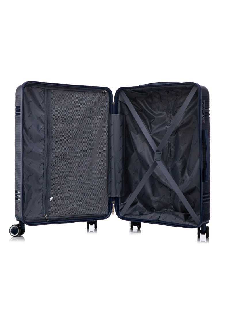 JRNY Hard Case Luggage Set of 3 – 20", 24", 28" Polypropylene, 8 Silent 360° Spinner Wheels – Black (PP 906) - Image 4