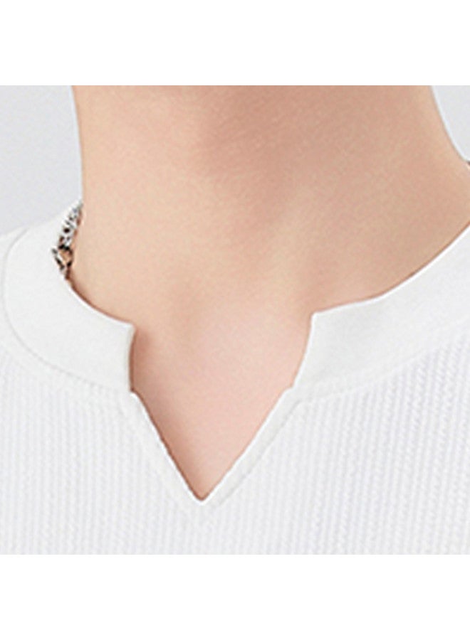 Fomoce solid Color Minimalist V-neck Casual T-shirt For Men - Cool & Dry Comfort - Image 5