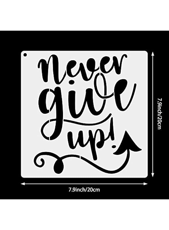 Arabest 16 Pieces Inspirational Word Stencil Motivational Quote Reusable Polyester Film Template Stencils for Crafts Painting Wood Drawing Wall Home Decor Gift 7.87 x 7.87 Inches  - Image 2