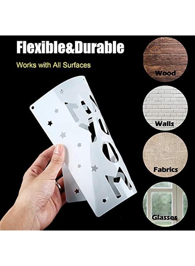 Arabest 16 Pieces Inspirational Word Stencil Motivational Quote Reusable Polyester Film Template Stencils for Crafts Painting Wood Drawing Wall Home Decor Gift 7.87 x 7.87 Inches  - Image 3