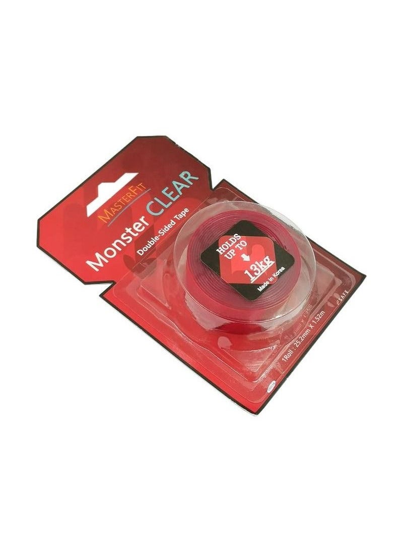 MASTERFIT Excellent Adhesive Mounting Tape Double Sided Tape 25.2mm X 1.52meter Hold Up to 13 Kg Made in Korea - Image 3