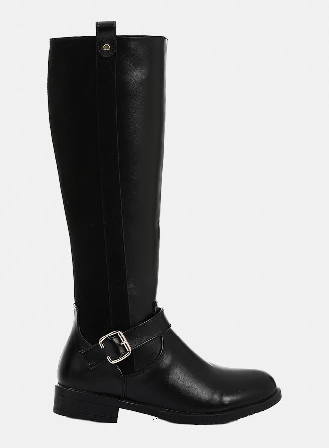 XO Style Leather Boot - Black - Image 3