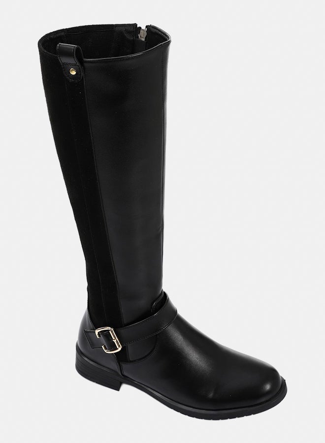 XO Style Leather Boot - Black - Image 2
