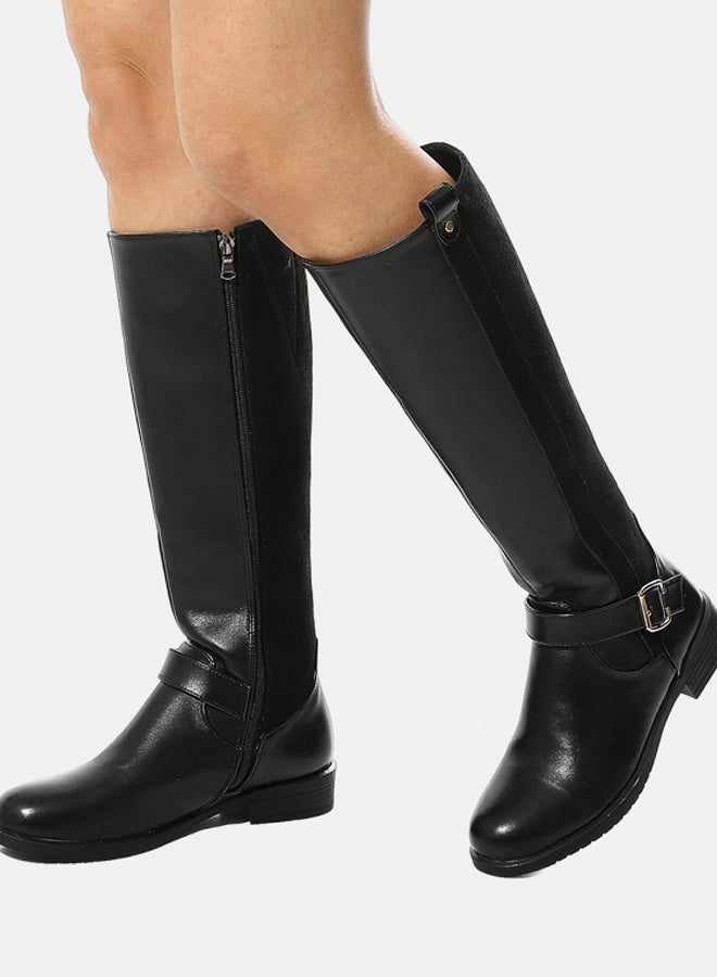 XO Style Leather Boot - Black - Image 1