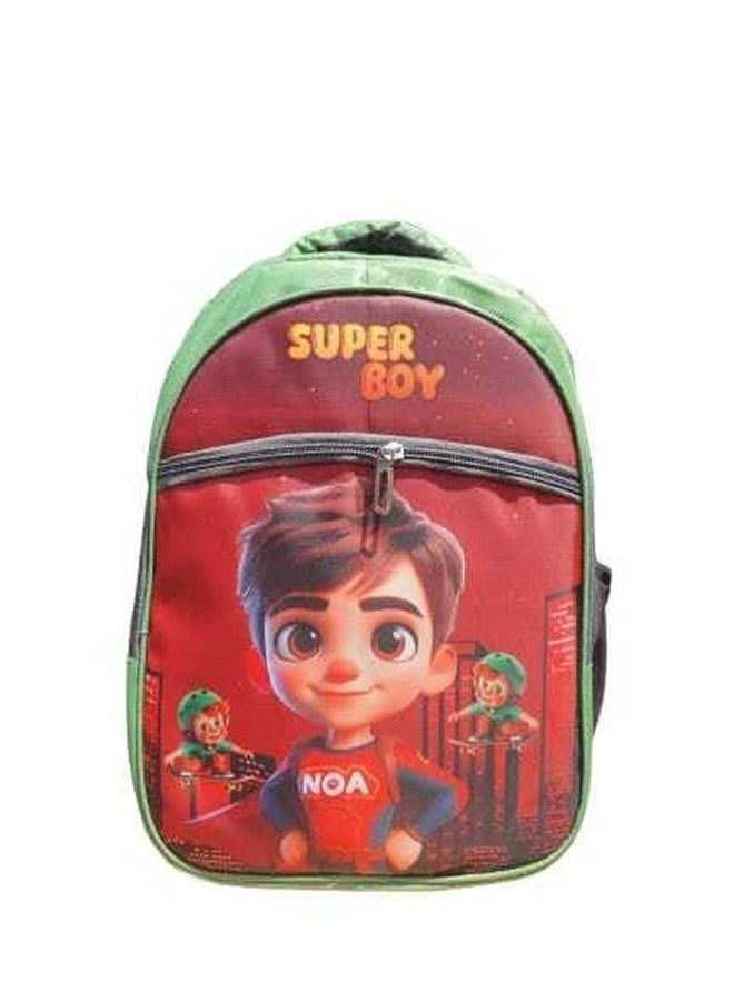 Spytek NOA Super Boy Kids School Backpack, Red and Green, Cartoon Theme, for Boys - Image 1