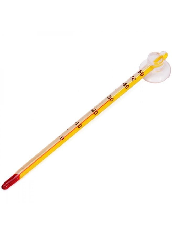 Generic B&K Aquarium Thermometer Long Yellow Suction Cup - New Glass Meter Fish Tank Water Temperature Aquarium Thermometer Suction Cup (Clear)  - Image 1