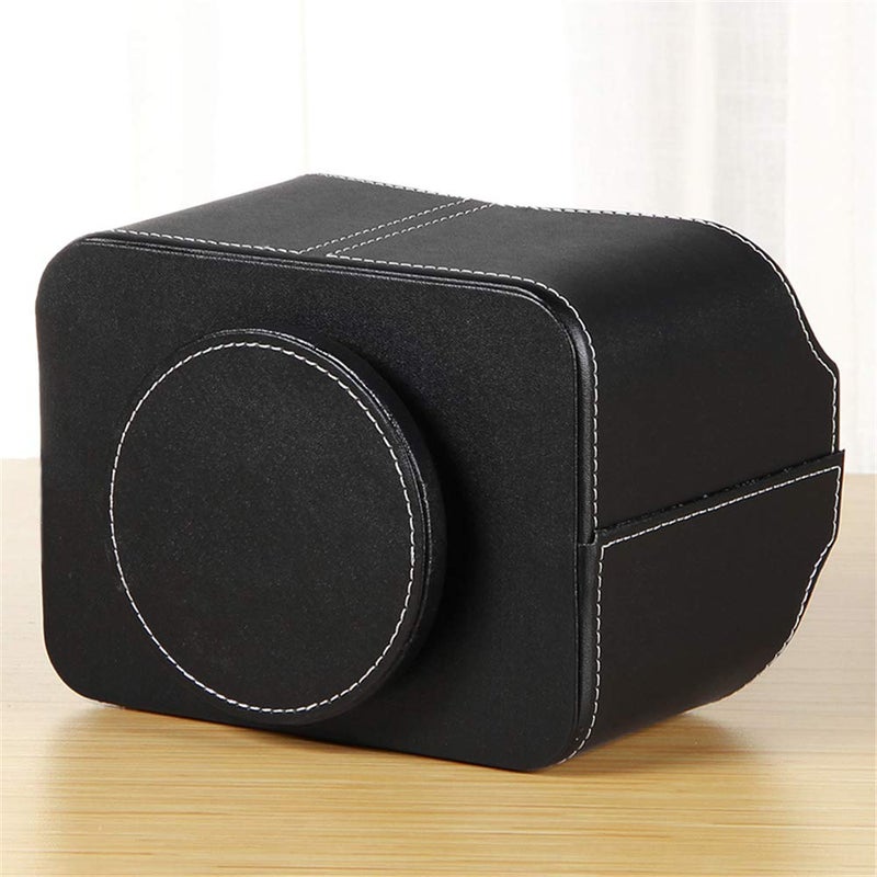 Arniche PU Leather Remote Control Holder,360 Degree Spinning Desk TV Remote Caddy,Desk Organizers and Accessories,for Controller,Media,Mail,Calculator,Mobile Phone,Pen Storage Holder(Black) - Image 4