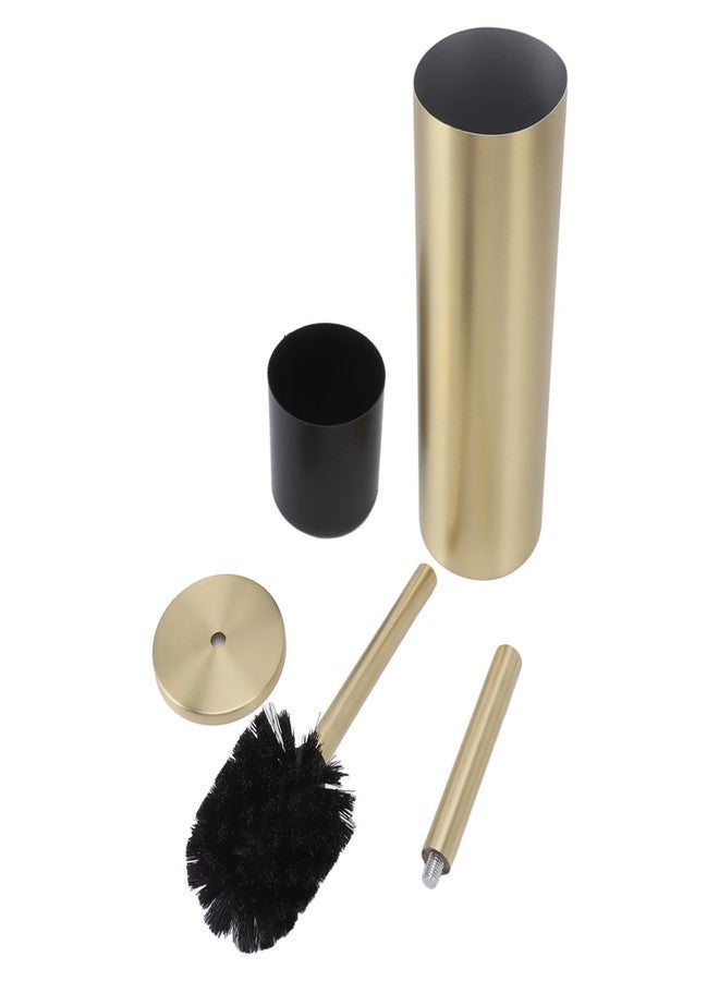 Honio Toilet Brush Gold Soft Head Compact Rustproof Toilet Brush for Home (Cylinder) - Image 1