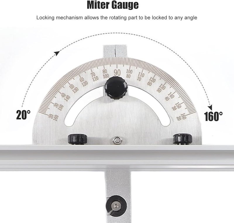 نظام قياس الزاوية لمنشار الطاولة الخشبية المحترف مع قفل الزاوية من سبائك الألومنيوم - Image 3