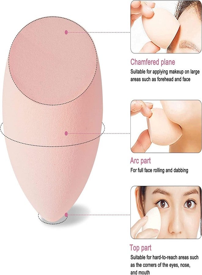 Ruby Face Rubyface 4 Pcs Makeup Sponge Beauty Blender with Egg Case with 4 Pcs Powder Puff Triangle Soft Powder Sponge Reusable Cosmetic Foundation Wet Dry Makeup Set Multi-colored - Image 5