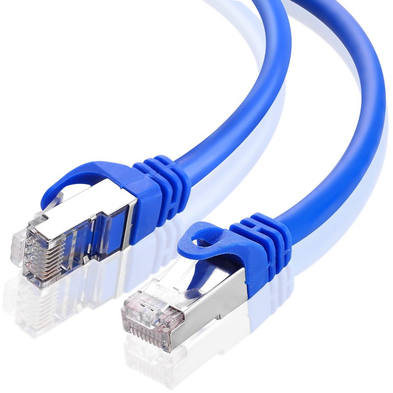 AvesView CAT 6 Shielded Ethernet Cable 50FT, Indoor High-Speed (SFTP) 10Gbps Snagless Shielded 50 FT Ethernet Cable for Internet, Router, Computer, PlayStation, Xbox, POE Camera, Printer - Blue - Image 2