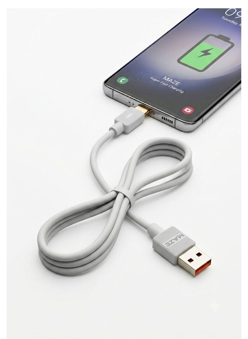ميذ كابل شحن سريع (20 واط) من USB-A إلى USB-C – يدعم الشحن السريع بتقنية QC 3.0 ونقل البيانات بسرعة 480 ميجابت في الثانية، يتميز بتصميم متين ومجدول من النايلون ومقاوم للانحناء، بطول 1 متر، ومتوافق مع الهواتف الذكية والأجهزة اللوحية وأجهزة USB-C. - Image 4