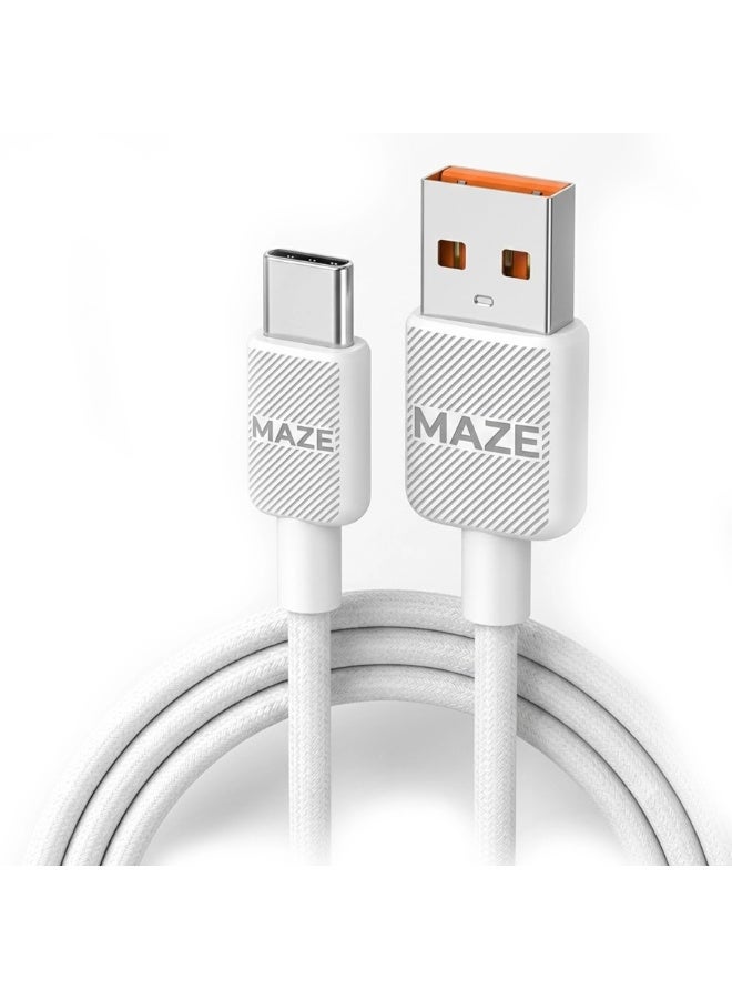 ميذ كابل شحن سريع (20 واط) من USB-A إلى USB-C – يدعم الشحن السريع بتقنية QC 3.0 ونقل البيانات بسرعة 480 ميجابت في الثانية، يتميز بتصميم متين ومجدول من النايلون ومقاوم للانحناء، بطول 1 متر، ومتوافق مع الهواتف الذكية والأجهزة اللوحية وأجهزة USB-C. - Image 1