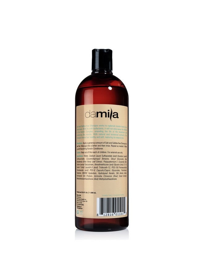 Damila Salt & Sulfate Free Shampoo For Keratin And Color Treated Hair - Perfect For Damaged, Frizzy, Curly Or Dry Hair (33.8 Fl Oz) - Image 2