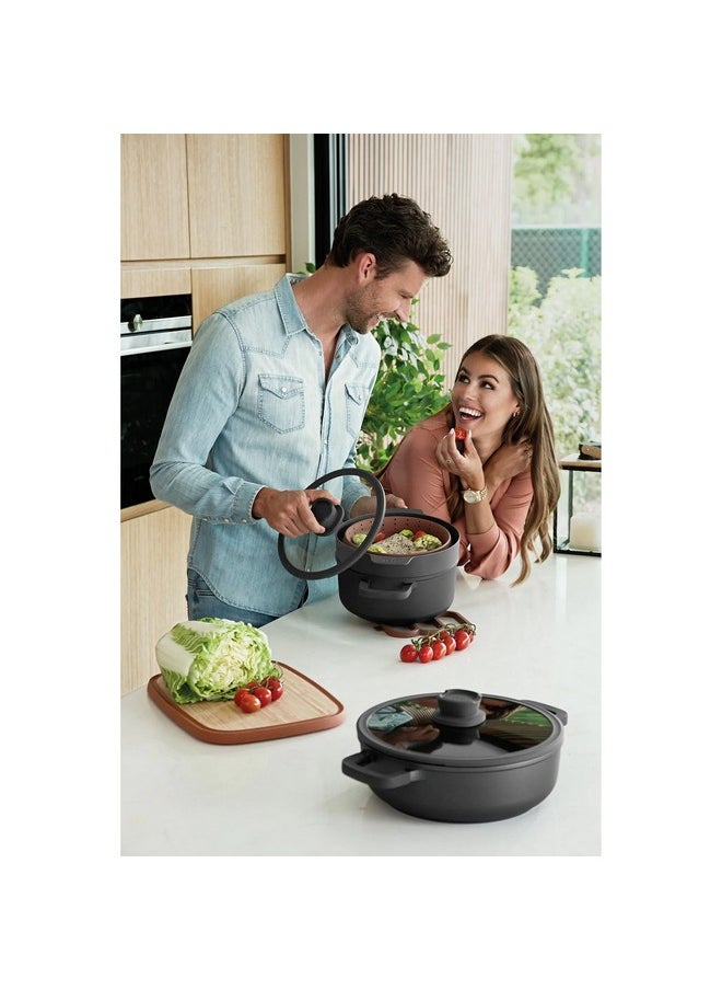 Berghoff Leo Stone+ CeraGreen Non-Stick Coating Covered Stockpot Grey and Clear 24 x 11 cm 3950593  - Image 5