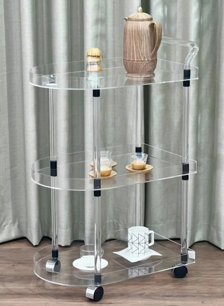 إستلو عربة تقديم عصرية مصنوعة من الأكريليك الشفاف - Image 1