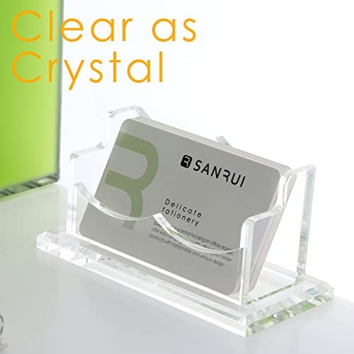 SANRUI Acrylic Business Card Holder for Desk, Horizontal Business Card Display Stand, Clear Business Card Holder Stand, Fits 50~60 Business Cards（Patent No.:US D1,000,519 S） - Image 4