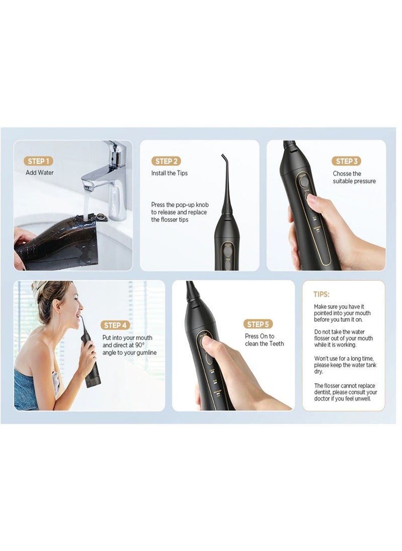 Fairywill - Portable Oral Irrigator USB Rechargeable Dental Water Flosser Jet Irrigator Dental Teeth Cleaner 3 Modes 300ML - Image 1