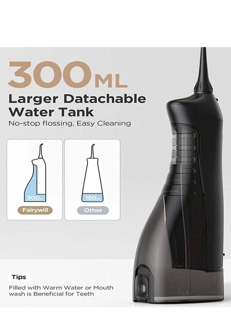 Fairywill - Portable Oral Irrigator USB Rechargeable Dental Water Flosser Jet Irrigator Dental Teeth Cleaner 3 Modes 300ML - Image 1