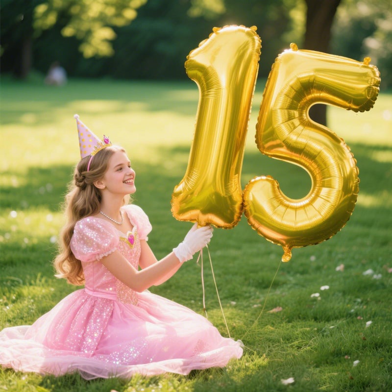 Kelfuoya 40 Inch Gold Balloon Number 5 Balloon Jumbo Mylar Foil Helium Balloon for 15 25 35 50 Big Giant Jumbo Huge Foil Mylar Balloons 55th 65th Birthday Balloons Men Women Party Decorations - Image 3