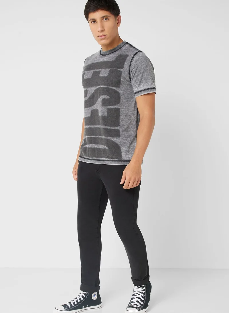 ديزل تيشيرت مطبوع بياقة دائرية