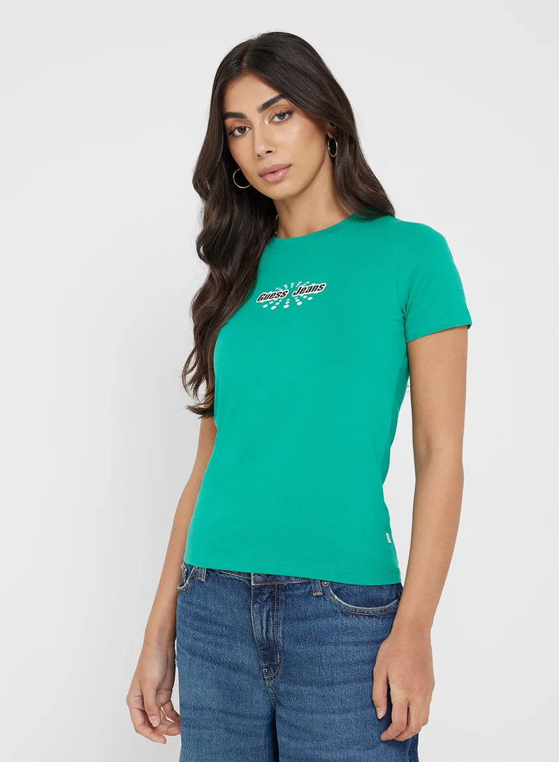 جيس جينز Logo Detail Striped Polo Top