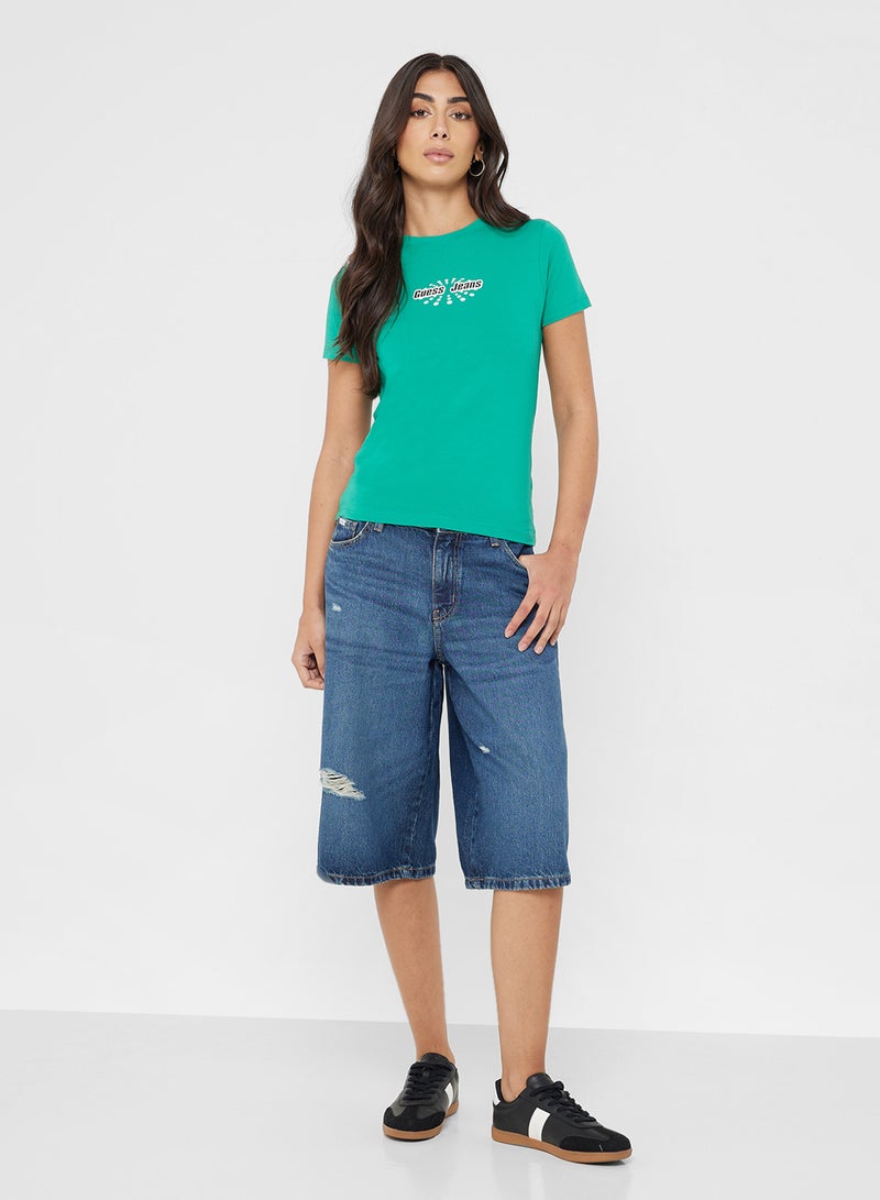 GUESS Logo Detail Striped Polo Top - Image 4