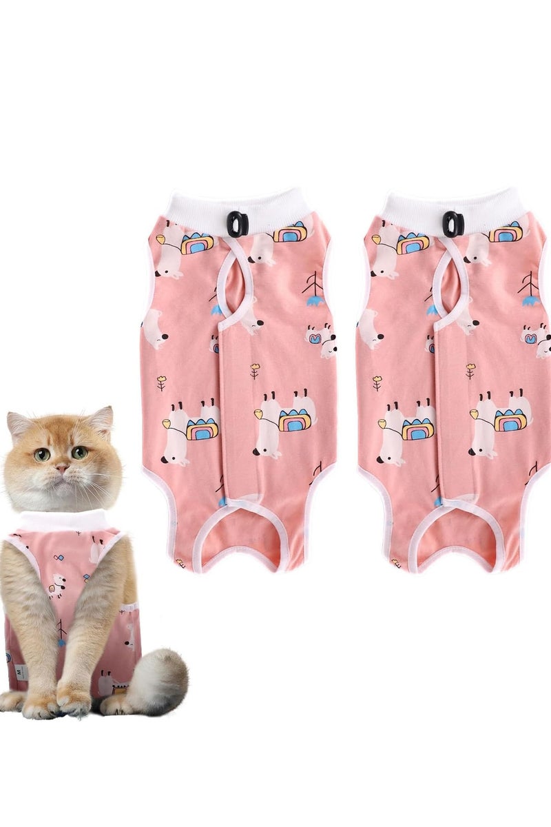 2 Pack Cat Recovery Suit, Cat Apparel, Breathable Cats Surgery Recovery Suits, Apply To Professional Breathable Suit For Cats And Dogs After Weaning And Abdominal Wounds (M) - Image 1