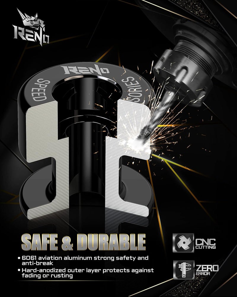 RENO SP1-M10/150 Aluminum Motorcycle Swingarm Spools Slider PRO (Black, 2 Pcs) - Image 2