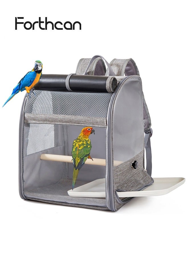 Forthcan Bird Carrier Backpack - Pet Travel Cage with Upgraded Tray and Standing Perch, Breathable & Portable, for Small Birds, Green Cheek, Cockatiel, Parrot - Image 1