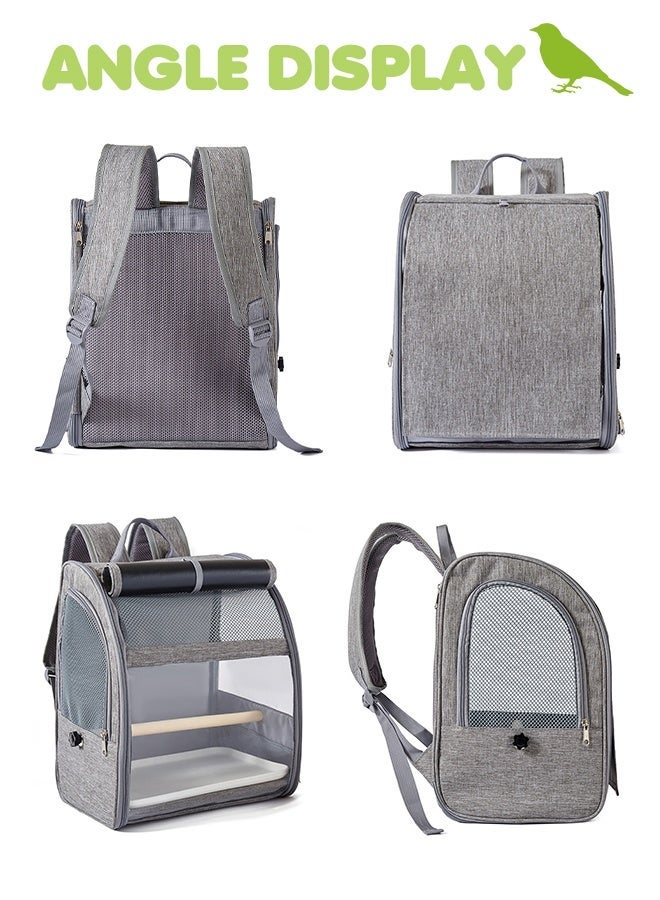 Forthcan Bird Carrier Backpack - Pet Travel Cage with Upgraded Tray and Standing Perch, Breathable & Portable, for Small Birds, Green Cheek, Cockatiel, Parrot - Image 3