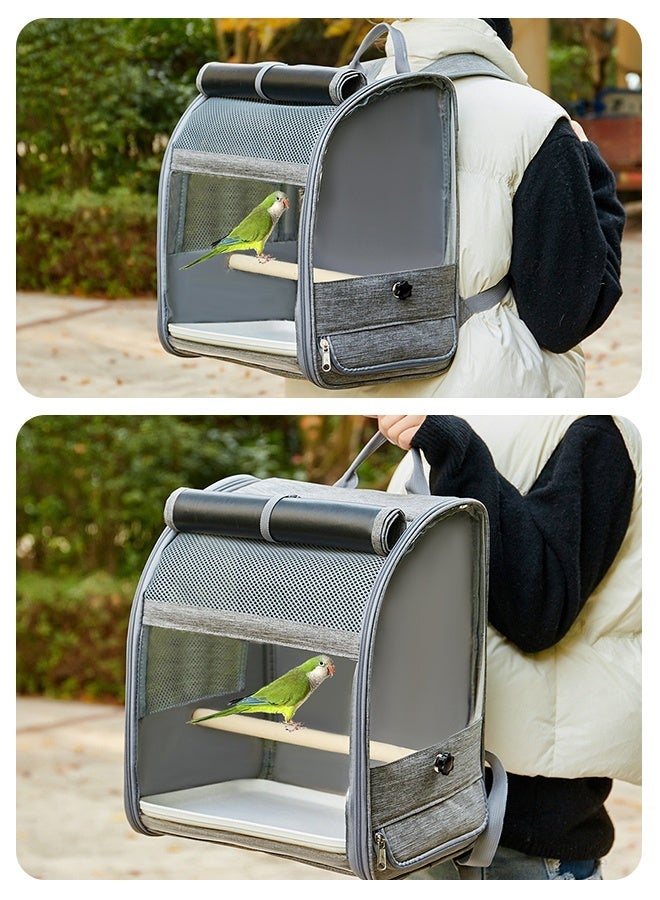 Forthcan Bird Carrier Backpack - Pet Travel Cage with Upgraded Tray and Standing Perch, Breathable & Portable, for Small Birds, Green Cheek, Cockatiel, Parrot - Image 2