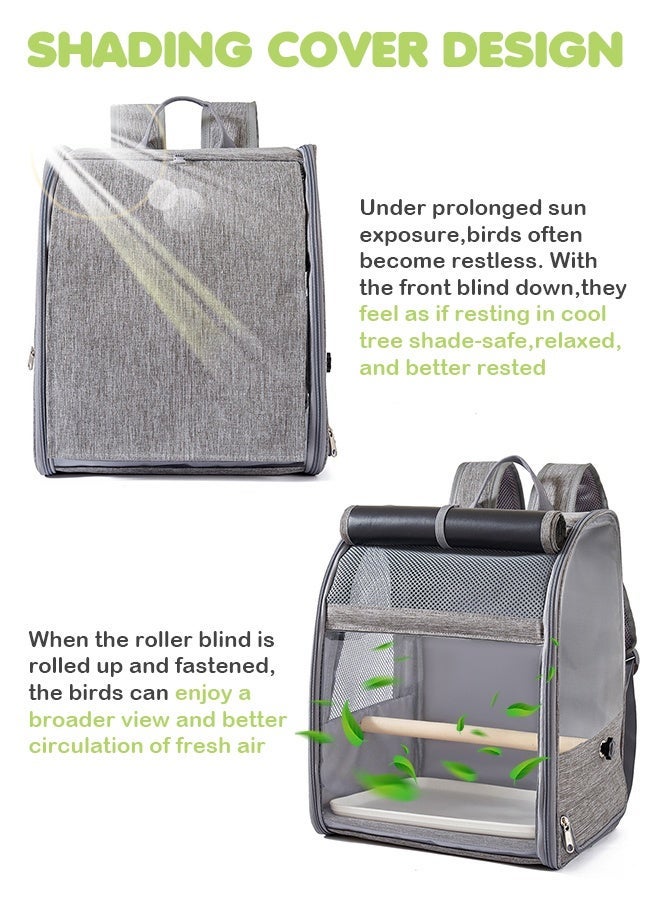 Forthcan Bird Carrier Backpack - Pet Travel Cage with Upgraded Tray and Standing Perch, Breathable & Portable, for Small Birds, Green Cheek, Cockatiel, Parrot - Image 5