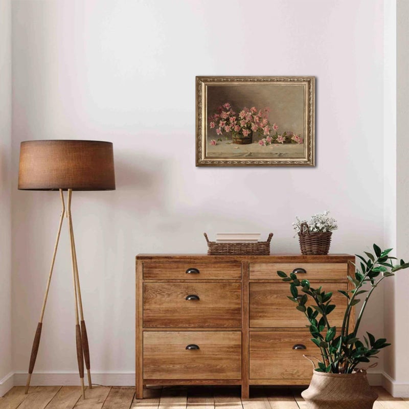 uniro Vintage Floral Wall Art, French Country Wall Decor, Retro Flower Botanical Painting, Farmhouse Wall Art Rustic Antique Canvas Prints Vintage Art Pictures for Bedroom Bathroom Decor( 8" x 10"-UNFRAMED) - Image 3